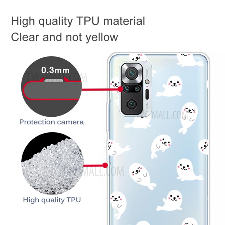 Stylish Pattern Printing Well-Protected Flexible TPU Phone Case for Xiaomi Redmi Note 10 Pro/Note 10 Pro Max - Seal-4