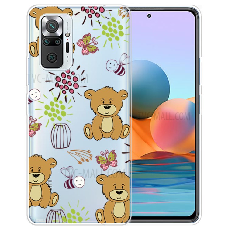Stylish Pattern Printing Well-Protected Flexible TPU Phone Case for Xiaomi Redmi Note 10 Pro/Note 10 Pro Max - Bear-1