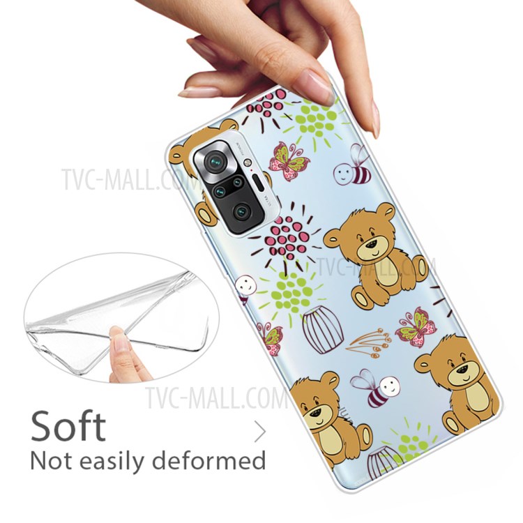 Stylish Pattern Printing Well-Protected Flexible TPU Phone Case for Xiaomi Redmi Note 10 Pro/Note 10 Pro Max - Bear-3