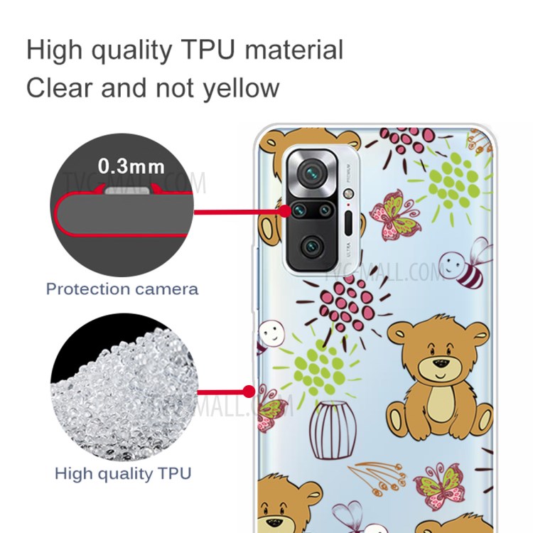 Stylish Pattern Printing Well-Protected Flexible TPU Phone Case for Xiaomi Redmi Note 10 Pro/Note 10 Pro Max - Bear-4