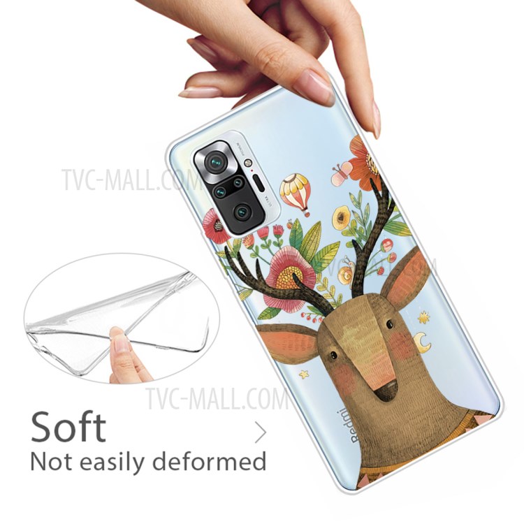 Stylish Pattern Printing Well-Protected Flexible TPU Phone Case for Xiaomi Redmi Note 10 Pro/Note 10 Pro Max - Elk-3