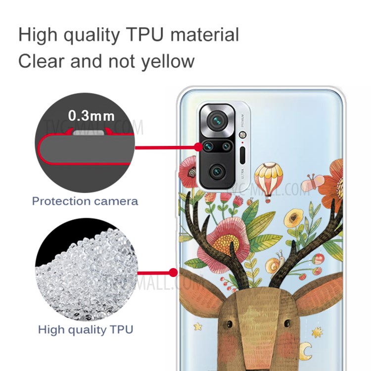 Stylish Pattern Printing Well-Protected Flexible TPU Phone Case for Xiaomi Redmi Note 10 Pro/Note 10 Pro Max - Elk-4