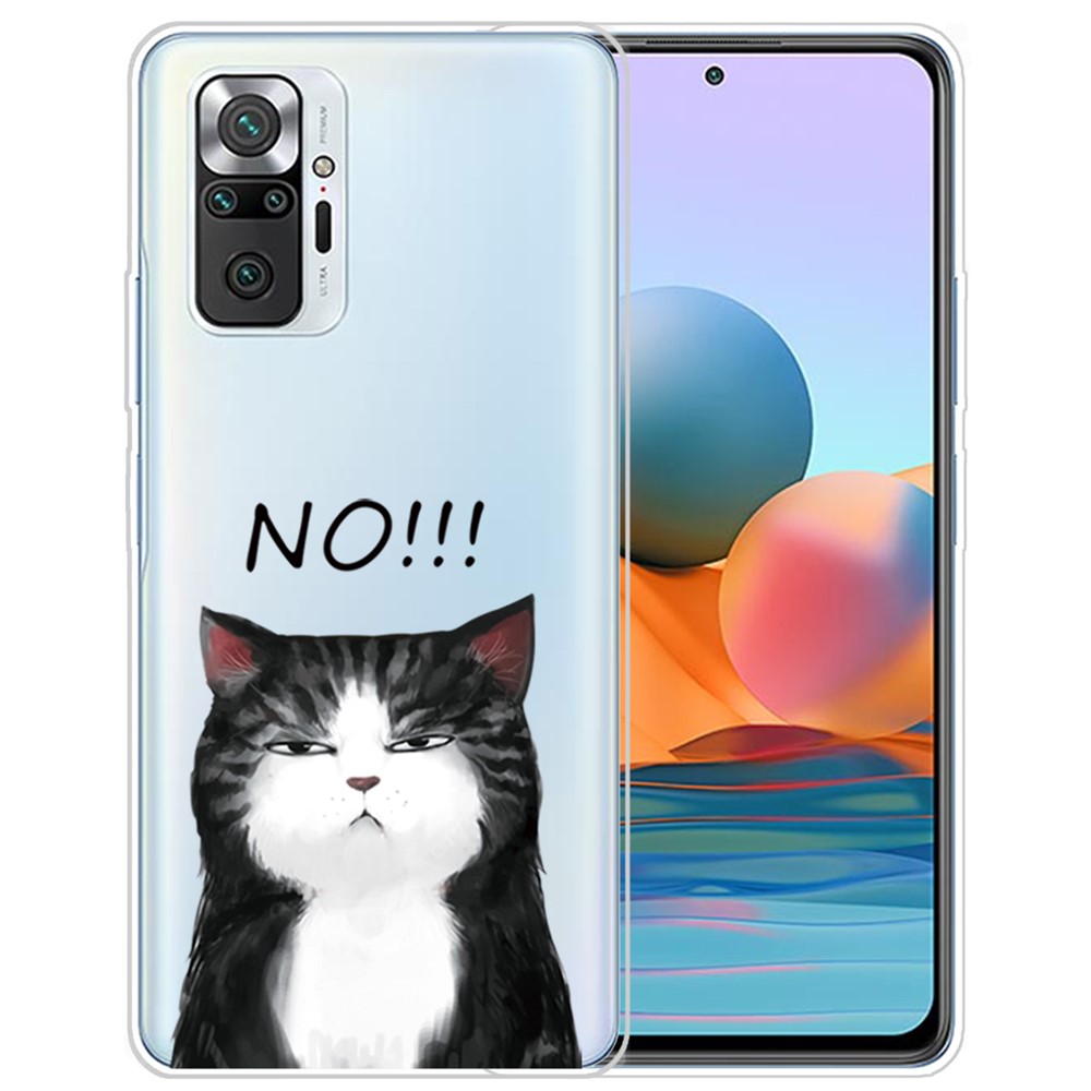 Stylish Pattern Printing Well-Protected Flexible TPU Phone Case for Xiaomi Redmi Note 10 Pro/Note 10 Pro Max - Cat Says No-1