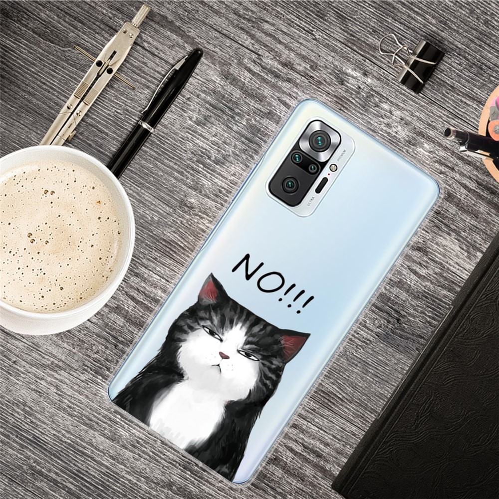 Stylish Pattern Printing Well-Protected Flexible TPU Phone Case for Xiaomi Redmi Note 10 Pro/Note 10 Pro Max - Cat Says No-2
