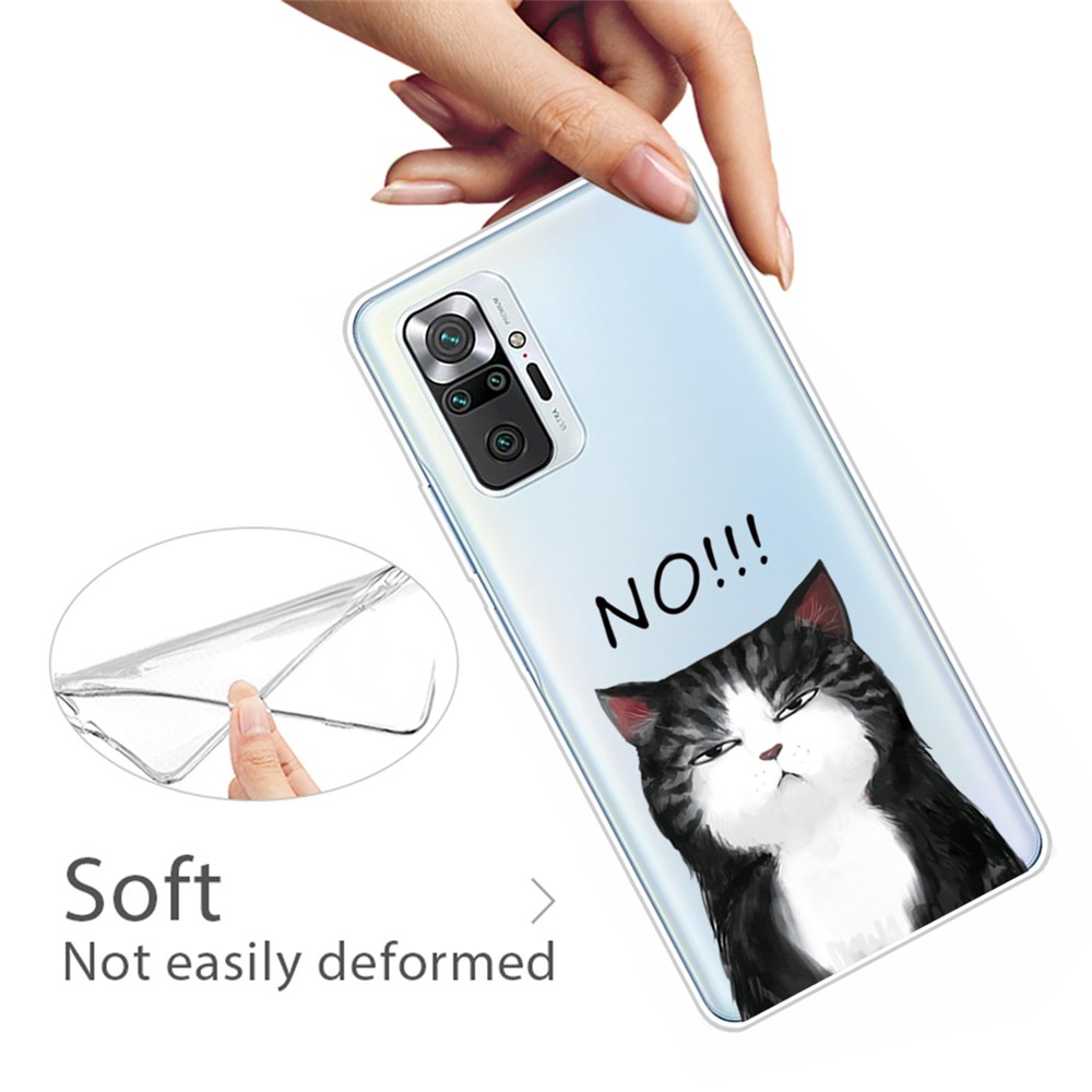 Stylish Pattern Printing Well-Protected Flexible TPU Phone Case for Xiaomi Redmi Note 10 Pro/Note 10 Pro Max - Cat Says No-3