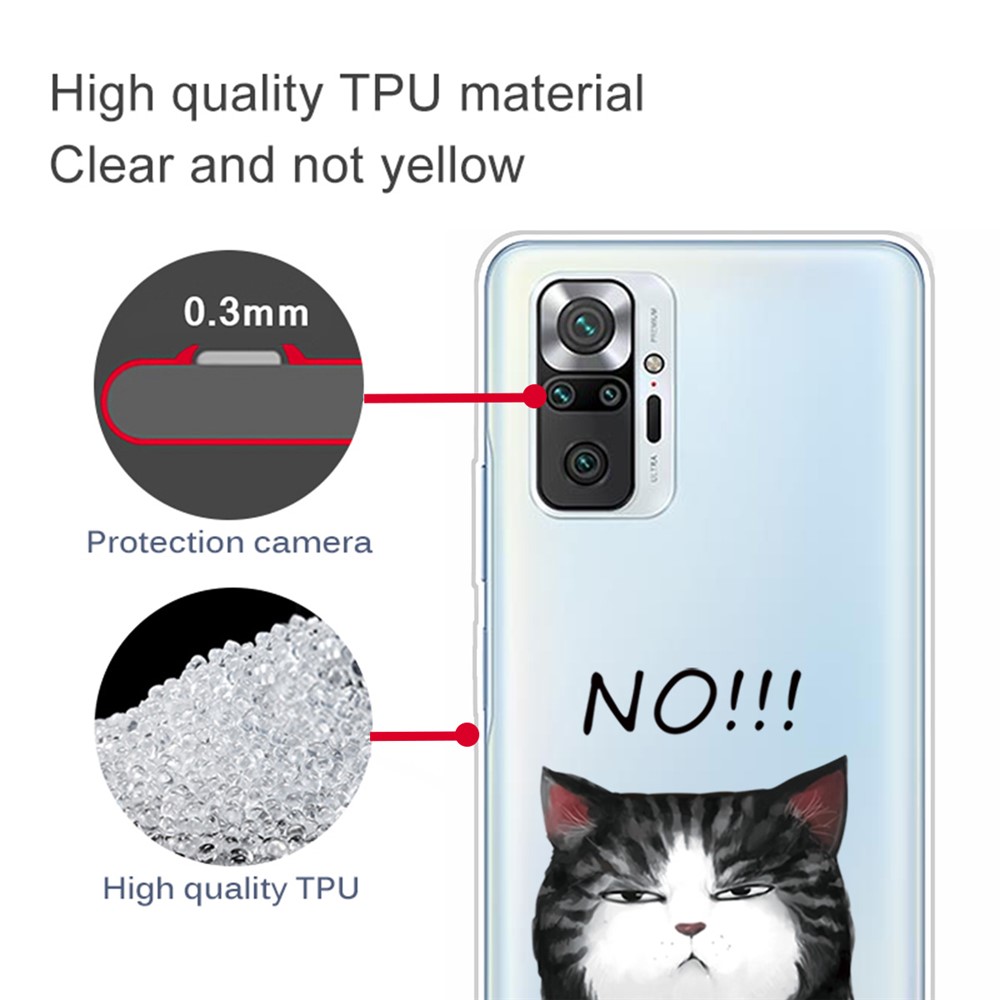 Stylish Pattern Printing Well-Protected Flexible TPU Phone Case for Xiaomi Redmi Note 10 Pro/Note 10 Pro Max - Cat Says No-4