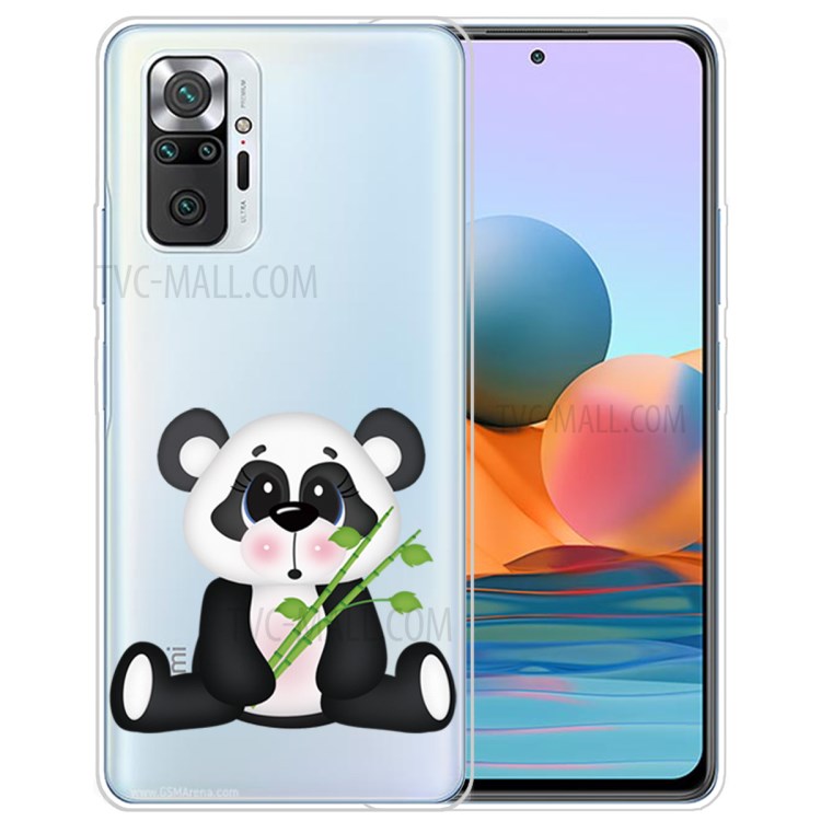 Stylish Pattern Printing Well-Protected Flexible TPU Phone Case for Xiaomi Redmi Note 10 Pro/Note 10 Pro Max - Panda and Bamboo-1