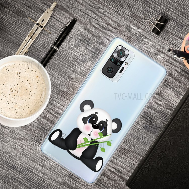 Stylish Pattern Printing Well-Protected Flexible TPU Phone Case for Xiaomi Redmi Note 10 Pro/Note 10 Pro Max - Panda and Bamboo-2