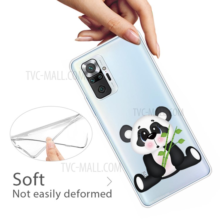 Stylish Pattern Printing Well-Protected Flexible TPU Phone Case for Xiaomi Redmi Note 10 Pro/Note 10 Pro Max - Panda and Bamboo-3