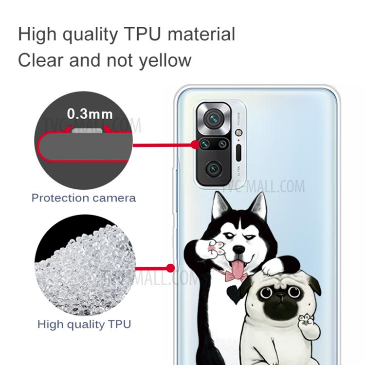Stylish Pattern Printing Well-Protected Flexible TPU Phone Case for Xiaomi Redmi Note 10 Pro/Note 10 Pro Max - Dogs-4