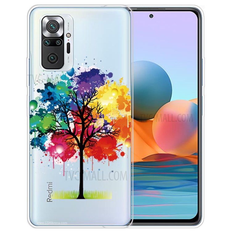 Stylish Pattern Printing Well-Protected Flexible TPU Phone Case for Xiaomi Redmi Note 10 Pro/Note 10 Pro Max - Colorful Tree-1