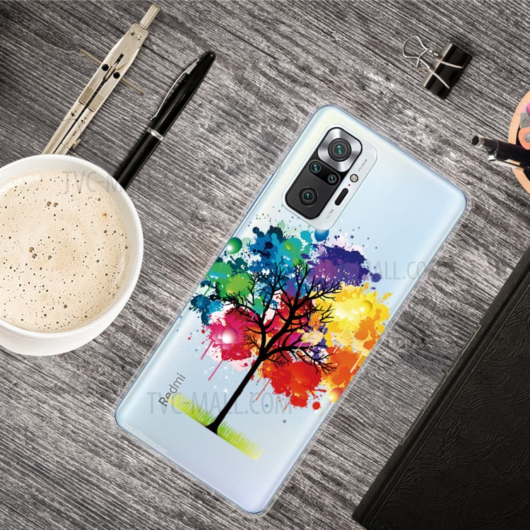 Stylish Pattern Printing Well-Protected Flexible TPU Phone Case for Xiaomi Redmi Note 10 Pro/Note 10 Pro Max - Colorful Tree-2
