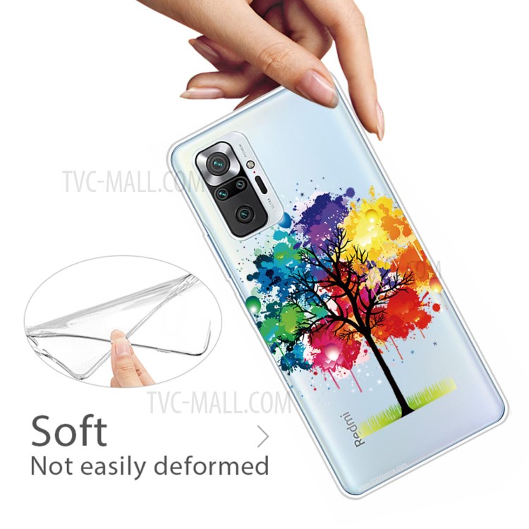 Stylish Pattern Printing Well-Protected Flexible TPU Phone Case for Xiaomi Redmi Note 10 Pro/Note 10 Pro Max - Colorful Tree-3