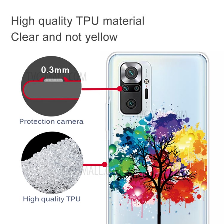 Stylish Pattern Printing Well-Protected Flexible TPU Phone Case for Xiaomi Redmi Note 10 Pro/Note 10 Pro Max - Colorful Tree-4
