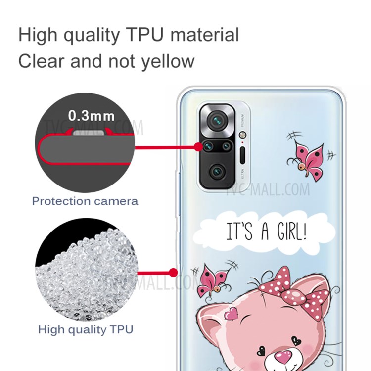 Stylish Pattern Printing Well-Protected Flexible TPU Phone Case for Xiaomi Redmi Note 10 Pro/Note 10 Pro Max - Cat-4