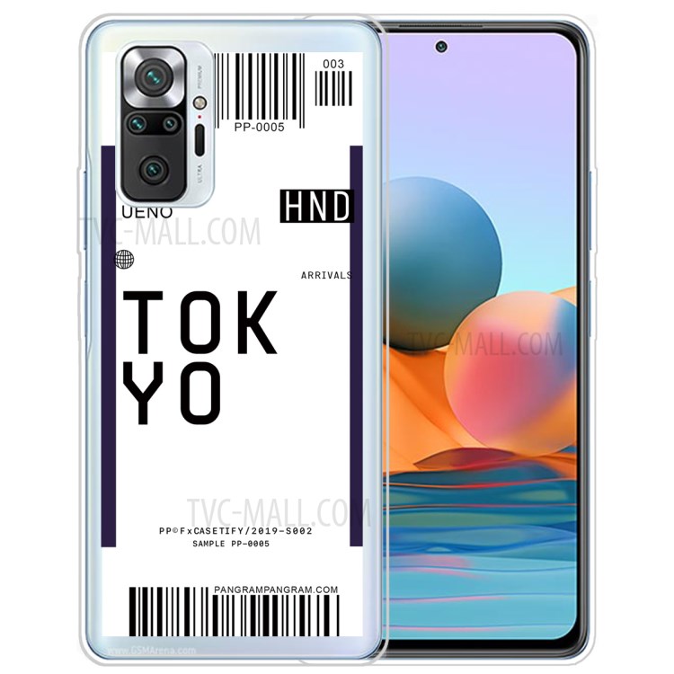 Stylish Boarding Check Pattern Printing Cell Phone Protector Cover for Xiaomi Redmi Note 10 Pro/Note 10 Pro Max Flexible TPU Case - Tokyo/Ueno-1