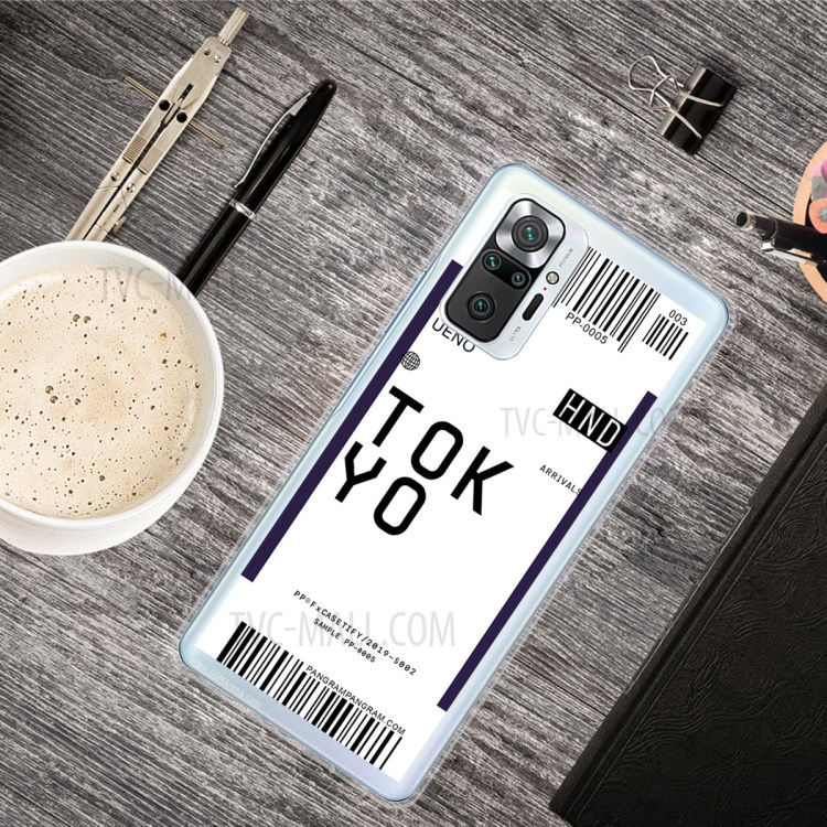 Stylish Boarding Check Pattern Printing Cell Phone Protector Cover for Xiaomi Redmi Note 10 Pro/Note 10 Pro Max Flexible TPU Case - Tokyo/Ueno-2