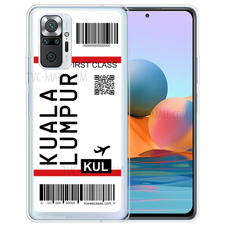 Stylish Boarding Check Pattern Printing Cell Phone Protector Cover for Xiaomi Redmi Note 10 Pro/Note 10 Pro Max Flexible TPU Case - Kuala Lumpur-1