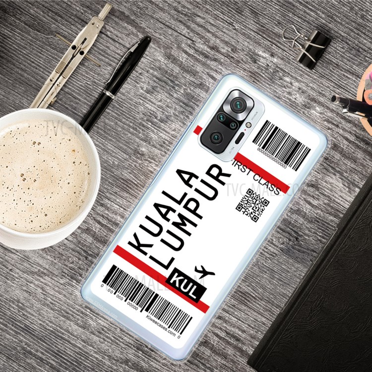 Stylish Boarding Check Pattern Printing Cell Phone Protector Cover for Xiaomi Redmi Note 10 Pro/Note 10 Pro Max Flexible TPU Case - Kuala Lumpur-2