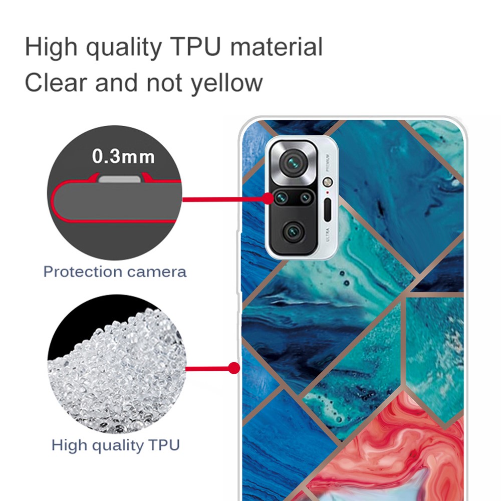 Marble Pattern TPU Cover Case for Xiaomi Redmi Note 10 Pro Max / Redmi Note 10 Pro - Style A-4