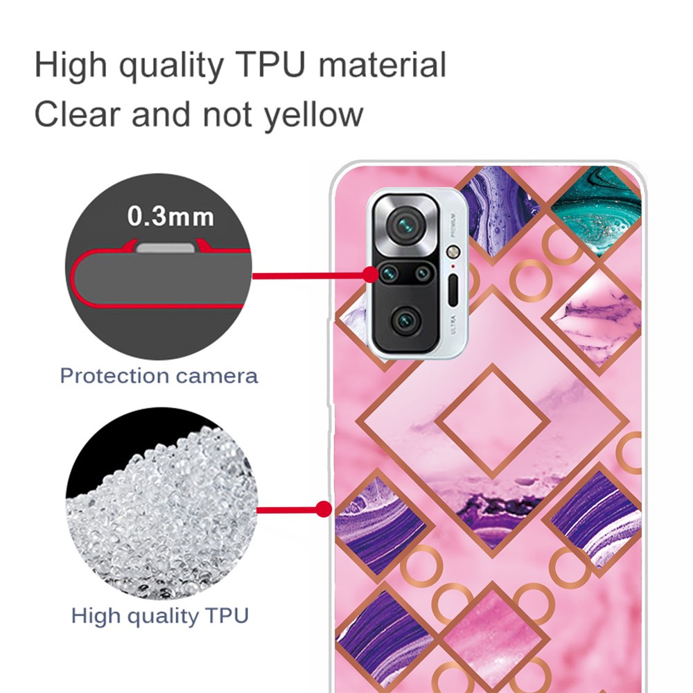 Marble Pattern TPU Cell Phone Case for Xiaomi Redmi Note 10 Pro Max / Redmi Note 10 Pro - Style A-4