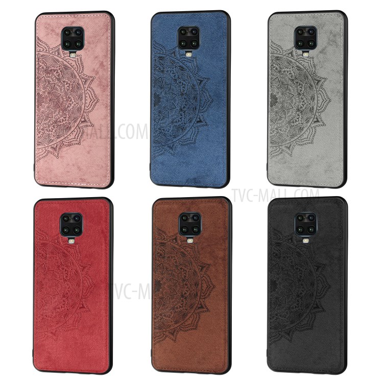Imprint Mandala Flower Leather Coated PC + TPU Phone Case for Xiaomi Redmi Note 9S / Redmi Note 9 Pro / Redmi Note 9 Pro Max - Black-12