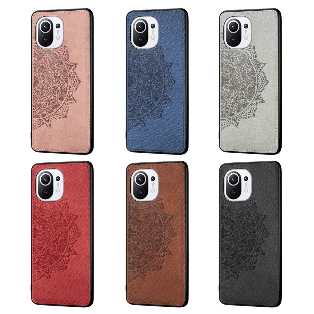 Imprint Mandala Flower Leather Coated PC + TPU Phone Case for Xiaomi Mi 11 - Black-12