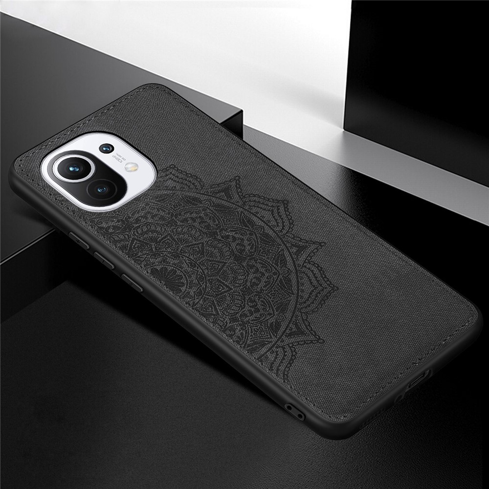 Imprint Mandala Flower Leather Coated PC + TPU Phone Case for Xiaomi Mi 11 - Black-3