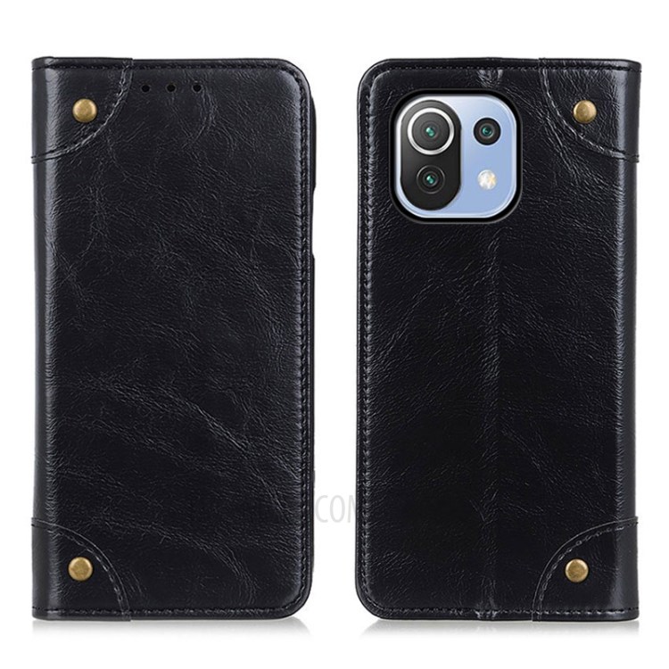 Auto-Absorbed Protective Case with Wallet and Stand for Xiaomi Mi 11 Lite 4G / 5G - Black-1