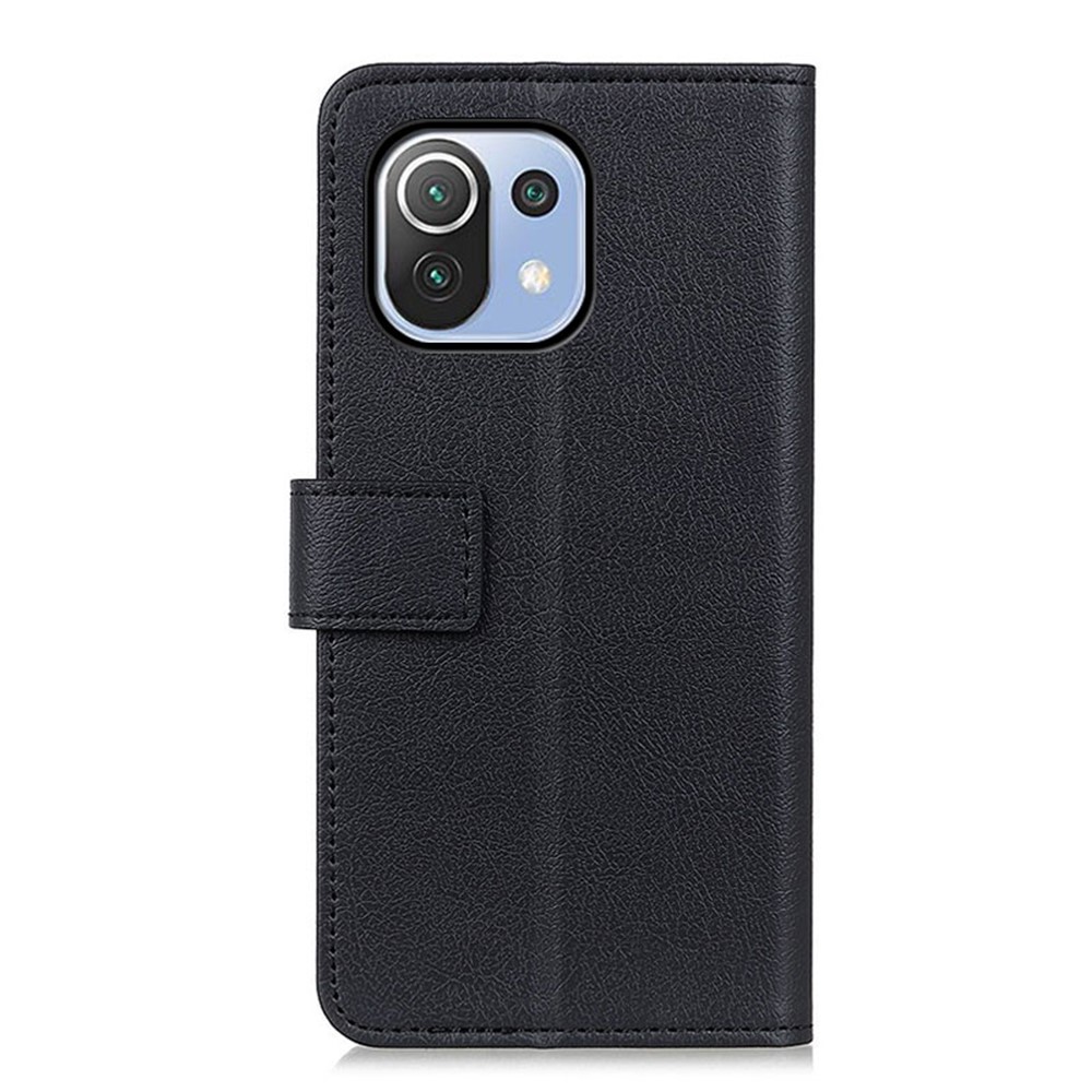 Leather Stand Case with Card Slots and Cash Pocket for Xiaomi Mi 11 Lite 4G / 5G - Black-4