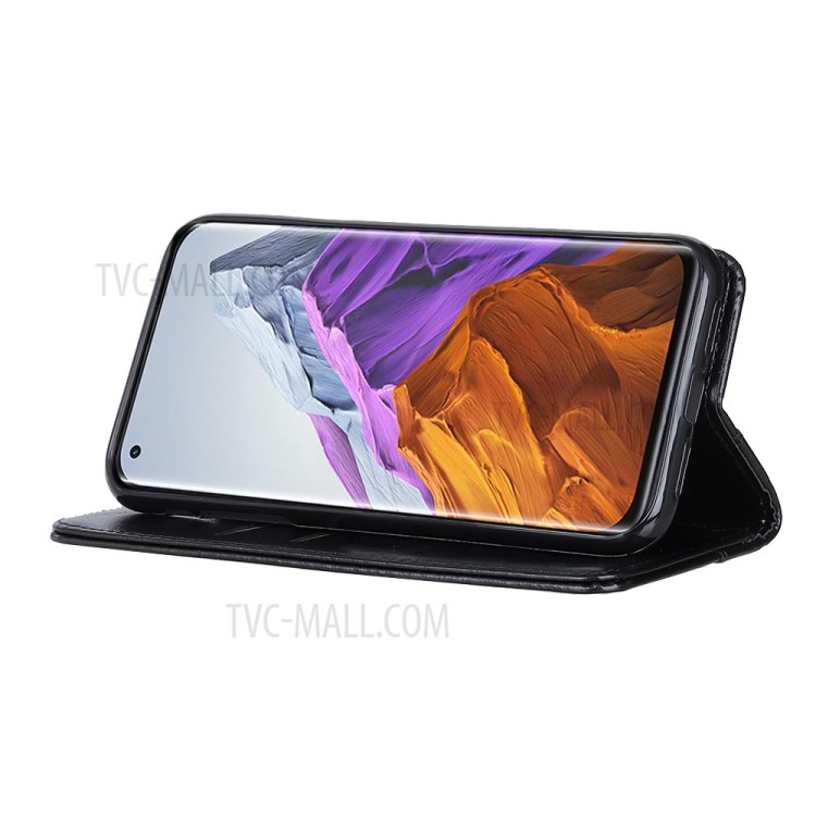 Auto-Absorbed Protective Case with Wallet and Stand for Xiaomi Mi 11 Pro - Black-4