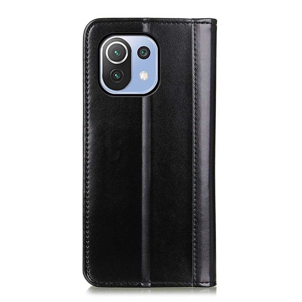 Auto-absorbed Leather Wallet Phone Case for Xiaomi Mi 11 Lite 4G/5G - Black-7