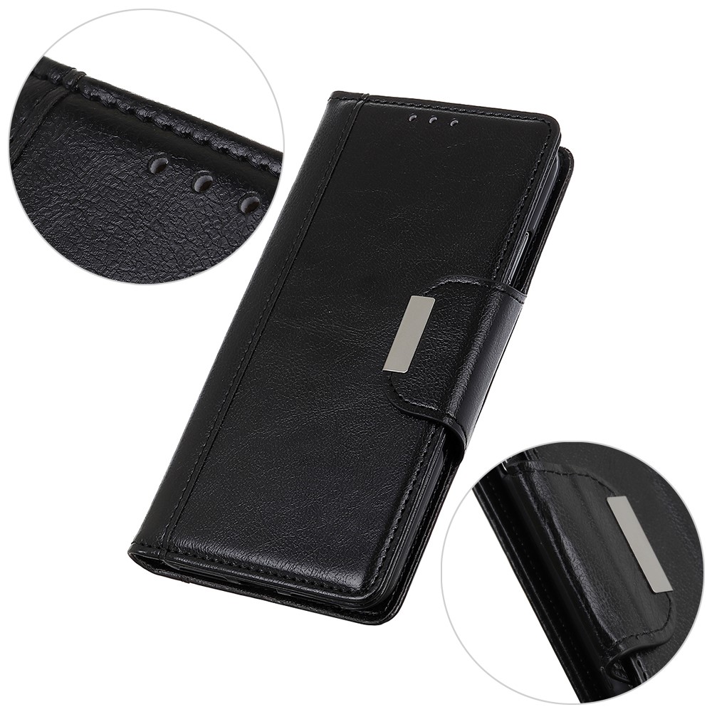 Glossy PU Leather Wallet Case Standing Cover for Xiaomi Mi 11 Pro - Black-5