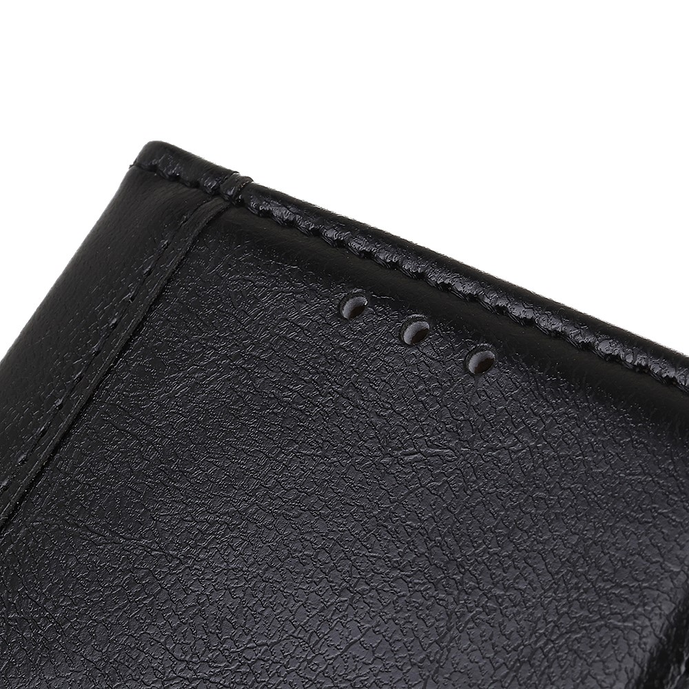 Glossy PU Leather Wallet Case Standing Cover for Xiaomi Mi 11 Pro - Black-6
