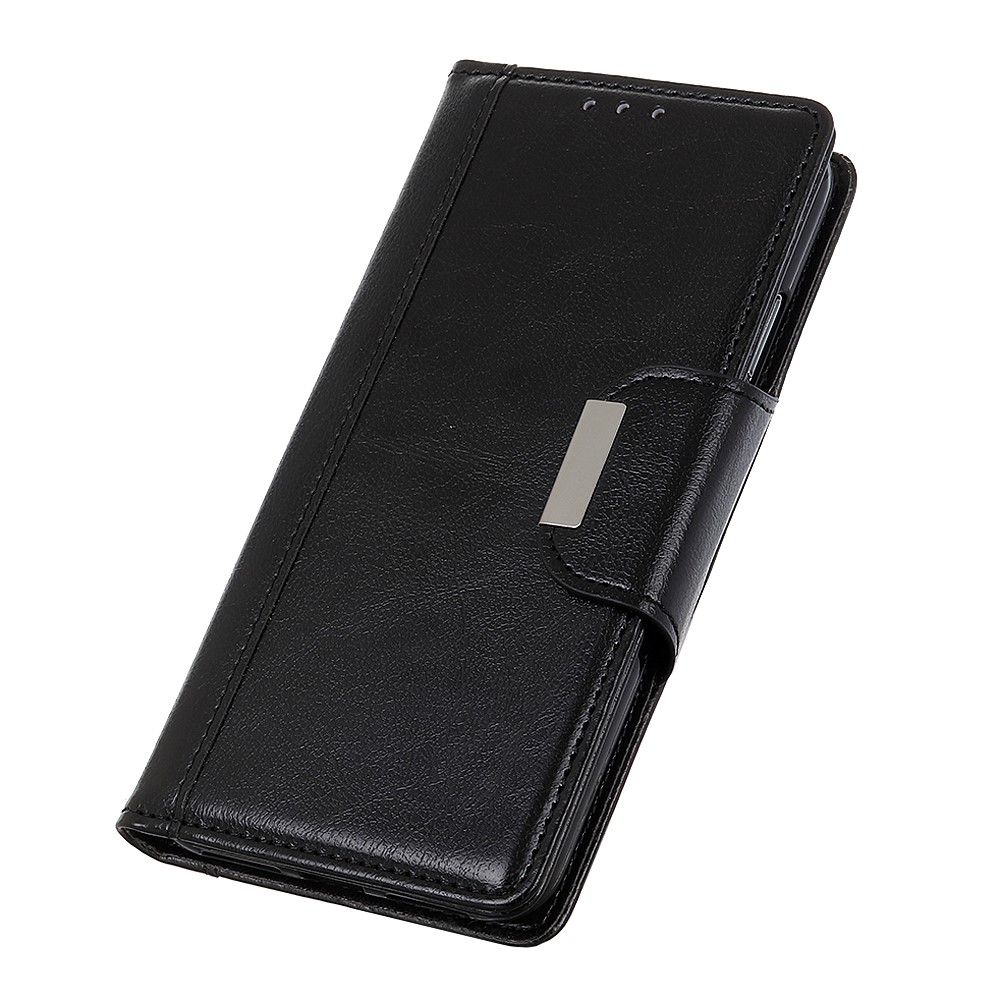 Glossy PU Leather Wallet Case Standing Cover for Xiaomi Mi 11 Pro - Black-8