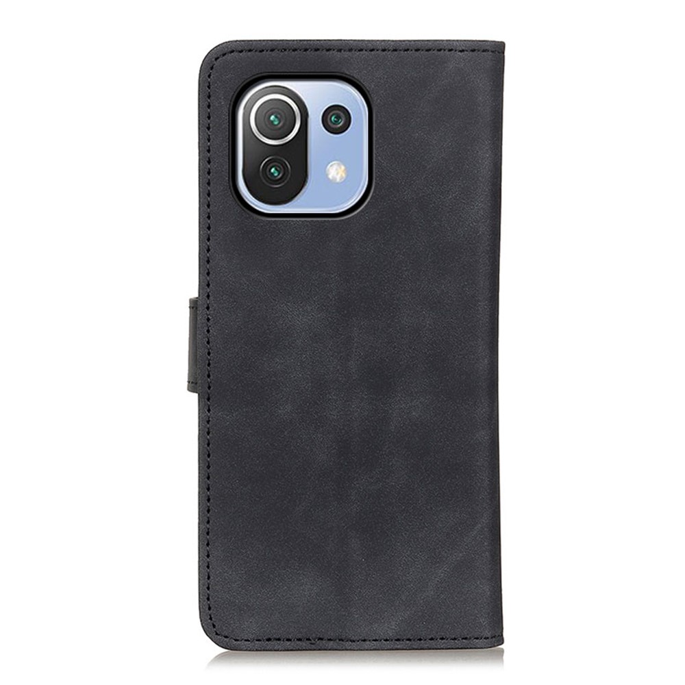 KHAZNEH Retro Style Wallet PU Leather Case for Xiaomi Mi 11 Lite 4G/5G - Black-3