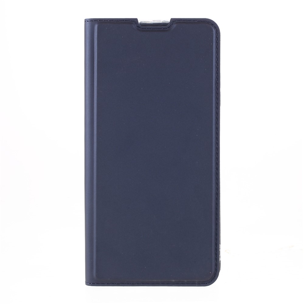 PU Leather Auto-absorbed Phone Case Stand with Card Slot for Xiaomi Redmi Note 9 5G - Navy Blue-9