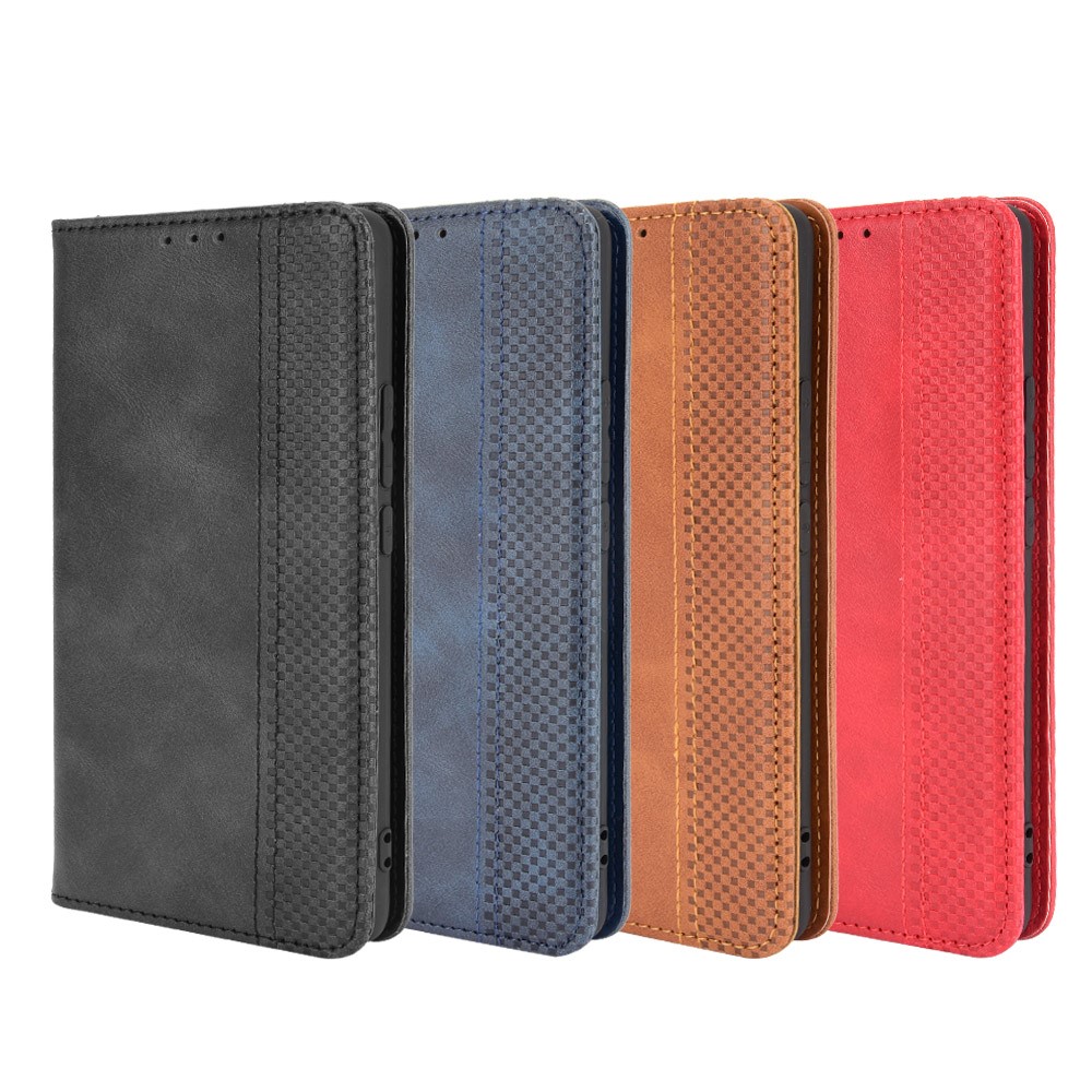 Magnetic Closure Vintage Style Phone Case Wallet Stand Leather Cover for Xiaomi Mi 11 Ultra - Black-9