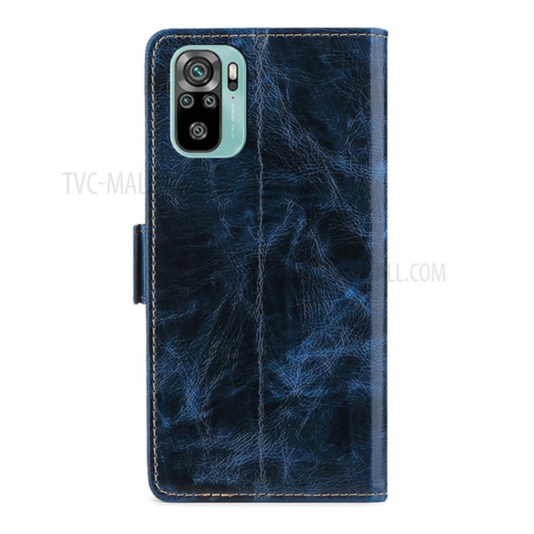 TPU + PU Leather Stand Case Shell with Card Slots for Xiaomi Redmi Note 10 4G / Note 10S - Blue-3