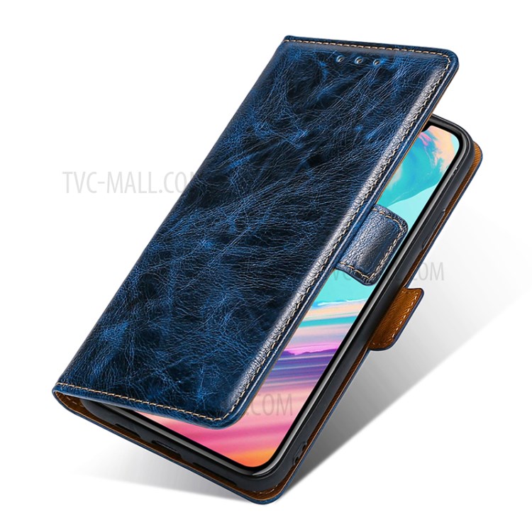 TPU + PU Leather Stand Case Shell with Card Slots for Xiaomi Redmi Note 10 4G / Note 10S - Blue-4