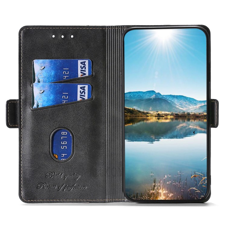 Color Splicing Card Slot Stand Case PU Leather Flip Case with Side Buckle for Xiaomi Redmi Note 10 4G / Note 10S - Black/Grey-4