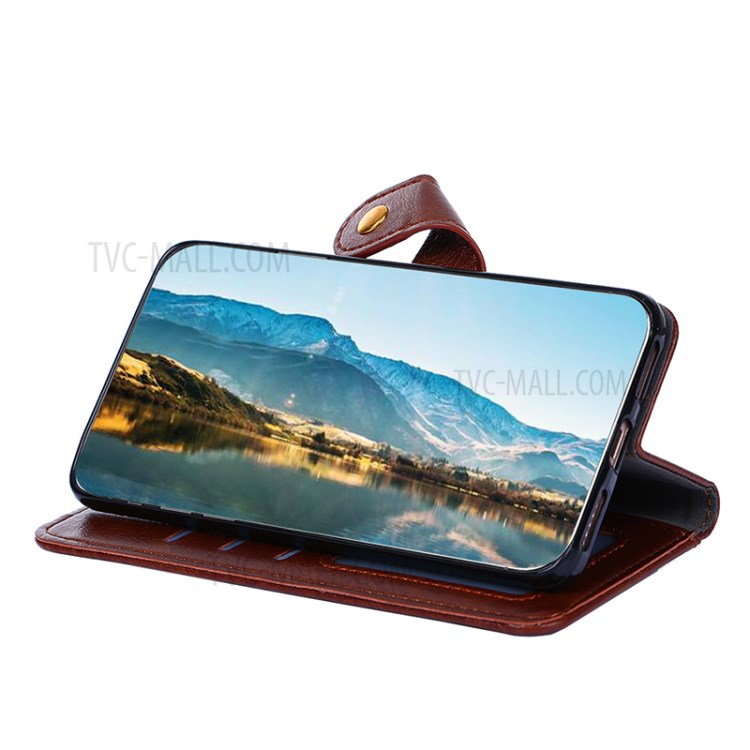 Full Protection Leather Wallet Phone Case with Zipper Pocket for Xiaomi Redmi Note 10 4G/Note 10S - Brown-6
