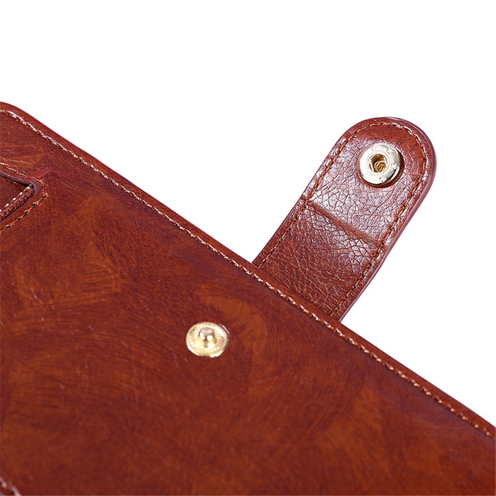 Leather Wallet Full Protection Phone Case with Zipper Pocket for Xiaomi Redmi K40/K40 Pro/Poco F3/Mi 11i - Brown-12