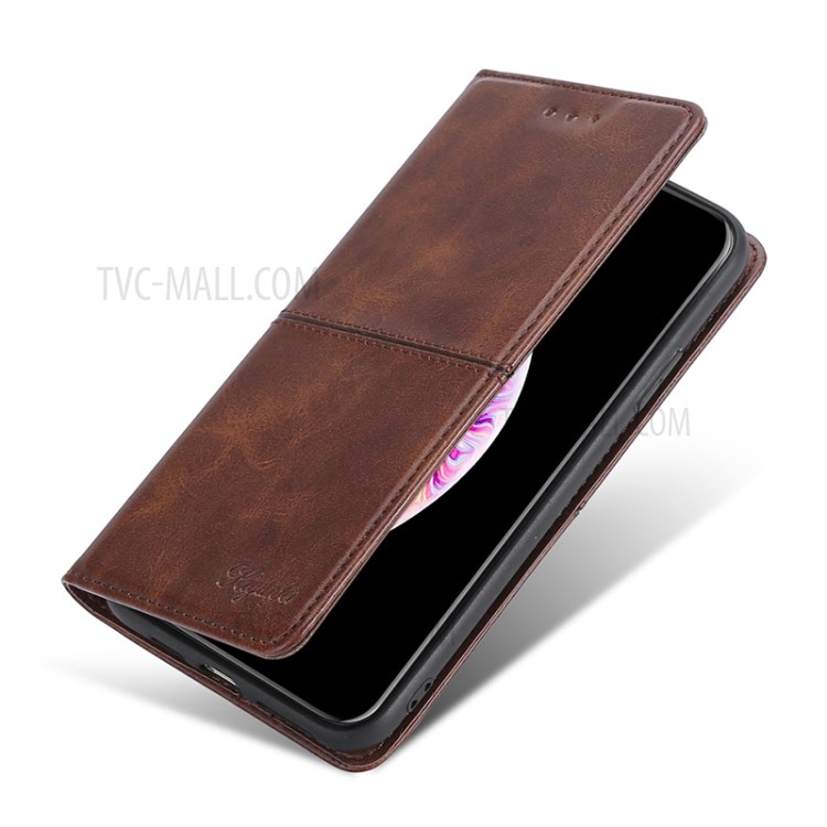 Auto-absorbed Card Slots PU Leather Stand Phone Shell Case for Xiaomi Redmi Note 10 4G/Note 10S - Dark Brown-4