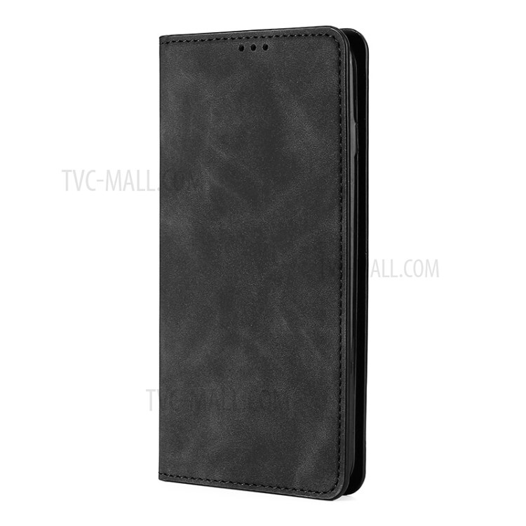 Strong Auto-absorbed Magnet Skin-touch Feeling Leather Stand Case for Xiaomi Redmi Note 10 4G/Note 10S - Black-2