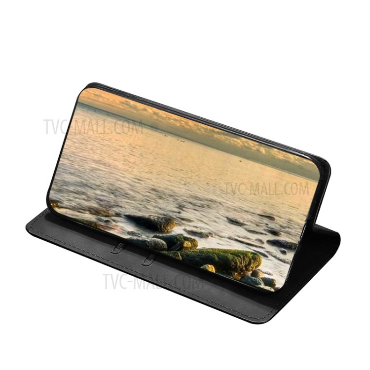 Strong Auto-absorbed Magnet Skin-touch Feeling Leather Stand Case for Xiaomi Redmi Note 10 4G/Note 10S - Black-5
