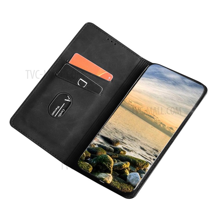 Strong Auto-absorbed Magnet Skin-touch Feeling Leather Stand Case for Xiaomi Redmi Note 10 4G/Note 10S - Black-6