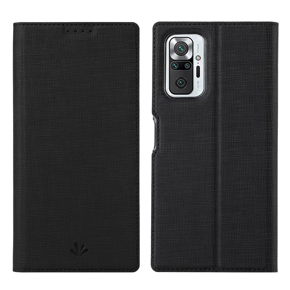 VILI DMX Series Full Coverage Well-Protected Leather Stand Case with Card Holder for Xiaomi Redmi Note 10 Pro/Note 10 Pro Max - Black-1