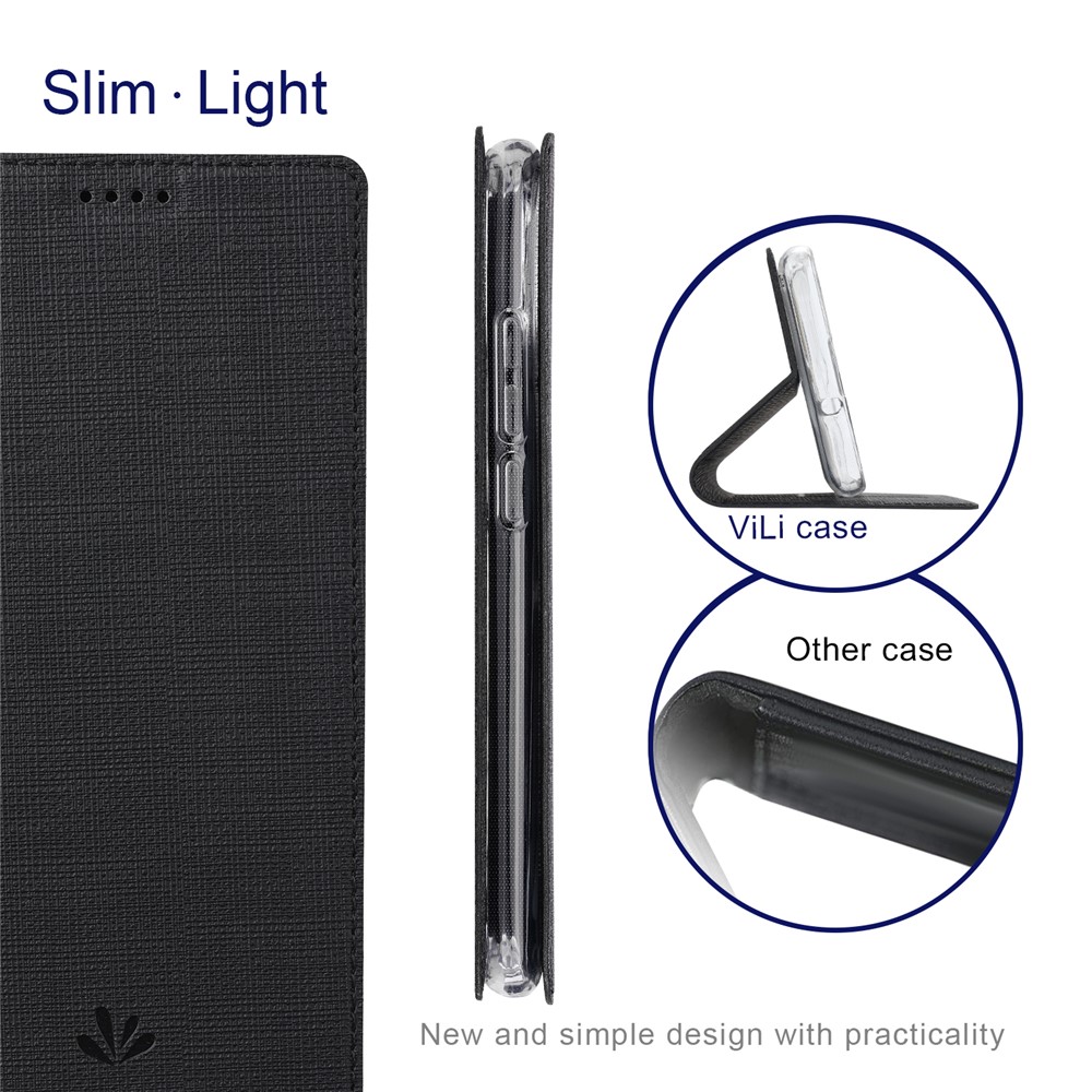 VILI DMX Series Full Coverage Well-Protected Leather Stand Case with Card Holder for Xiaomi Redmi Note 10 Pro/Note 10 Pro Max - Black-7