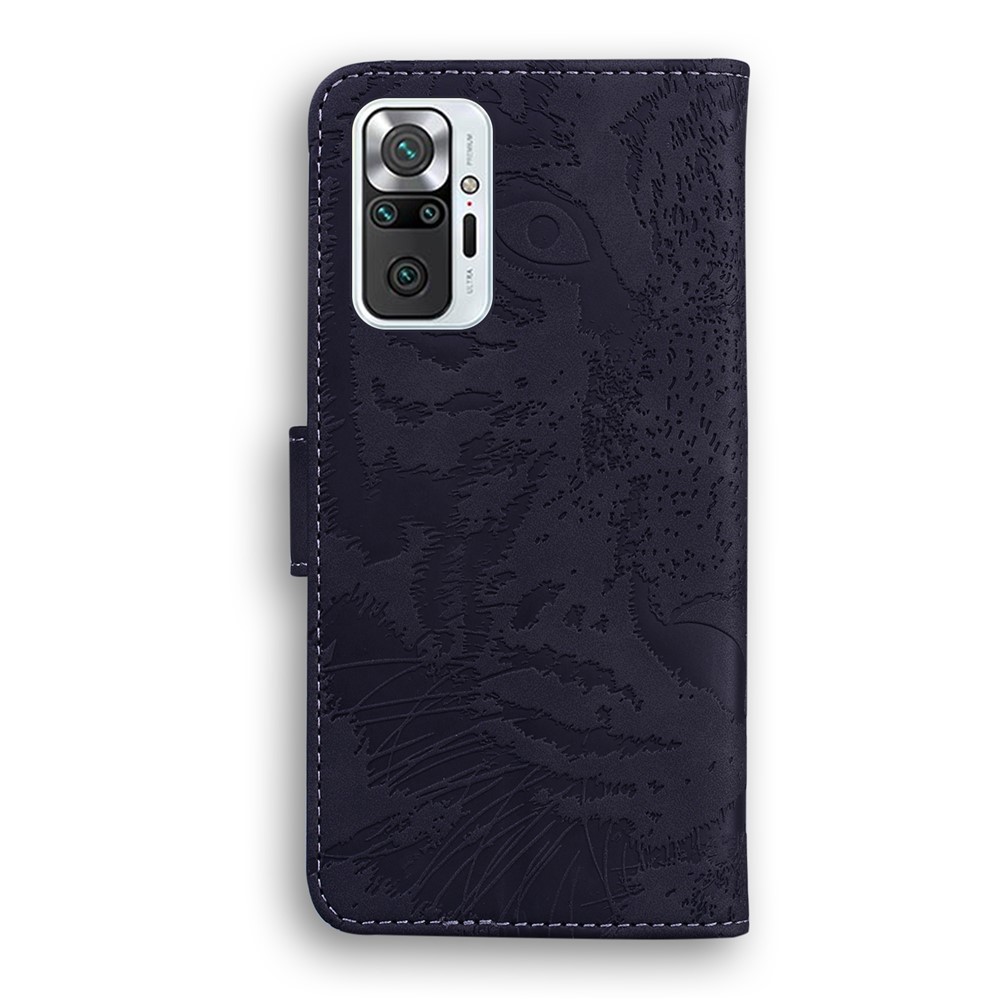 Tiger Pattern Imprinting Stand Wallet Case Leather Cover for Xiaomi Redmi Note 10 Pro/Note 10 Pro Max - Black-4